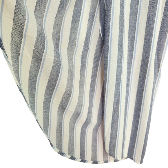 Aqua by Bloomingdale's Flowy High-Waisted Striped Wrap Tie Pants - Blue & White - Picture 7 of 10